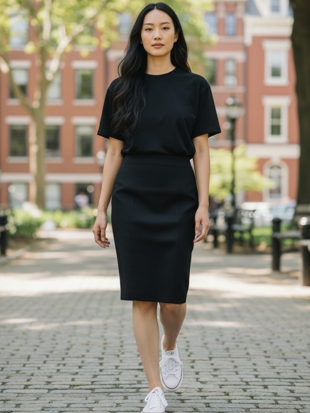 Helmut Lang Black Pencil Skirt Size 8 Designer Career Office Minimalist USA